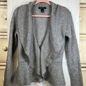 White House Black Market Silver Knit Cardigan